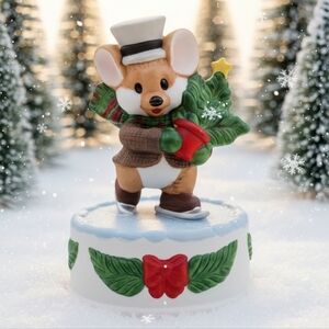 Vintage Christmas Mouse Music Box 1988 Applause S Sona